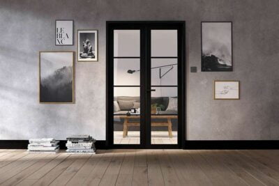 Soho range four-panel doors, available in glazed and solid options. Modern and trendy interior style.