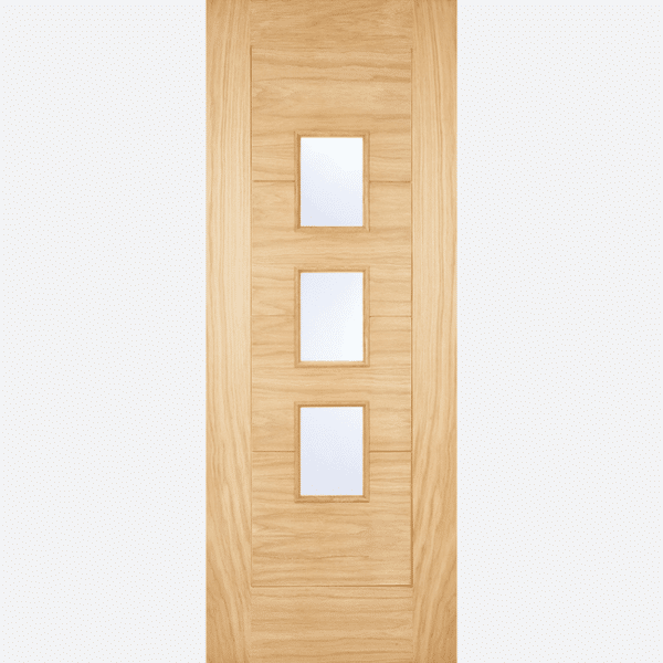 ARTA OAK Three, frosted double glazed panels are inset into four solid panels, creating a versatile design that could be utilised on any home.
