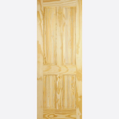 CLEAR PINE 4P This timeless door design features four raised shaped rectangular panels in a characterful Clear Pine wood grain finish.