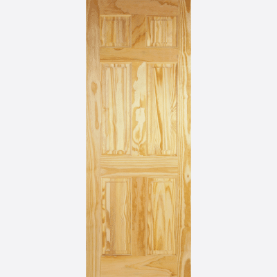 CLEAR PINE 6P This classic door design is crafted from a characterful Clear Pine wood grain and features six raised shaped panels.