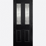 GRP MALTON BLACK GLAZED 2L Add a beautiful finishing touch to your home with this Black front face with White inside face and edges GRP Malton door, with leaded double glazed panels and raised moulding.