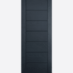 GRP MODICA GREY Ideal for more modern properties, this Modica door features ladder-style centre panels and a handsome dark grey GRP material.