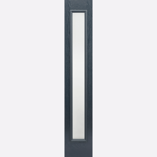 GRP SIDELIGHT GREY GLAZED 1L FROSTED Configure your ideal modern entranceway with this grey GRP Sidelight, featuring a frosted double glazed panel and raised moulding.