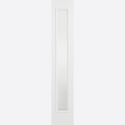 GRP SIDELIGHT WHITE GLAZED 1L FROSTED Create your contemporary entranceway with this white GRP Sidelight design, including a frosted double glazed panel and raised moulding.