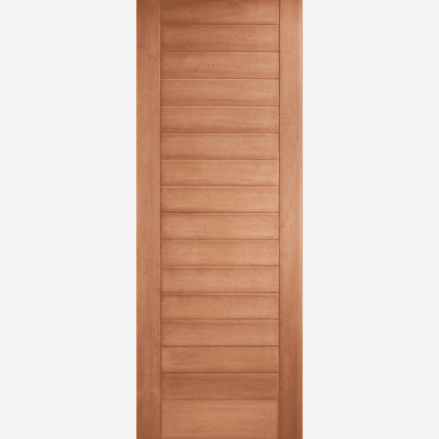 HARDWOOD HAYES This modern external door design portrays sixteen horizontal panels that creates a contemporary finish.