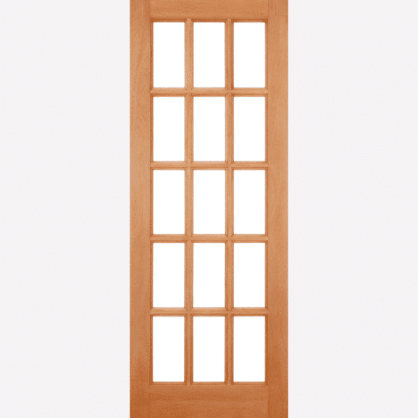 HARDWOOD SA 15L DOWELLED 15 rectangular unglazed panels make up this SA door design, which is crafted from a durable hardwood material with a dowel construction.