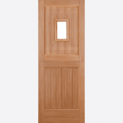 HARDWOOD STABLE STRAIGHT TOP UNGLAZED 1L M&T This stable door design features an unglazed panel, inset panels and a hardwood material. This variation however, offers a straight top finish.