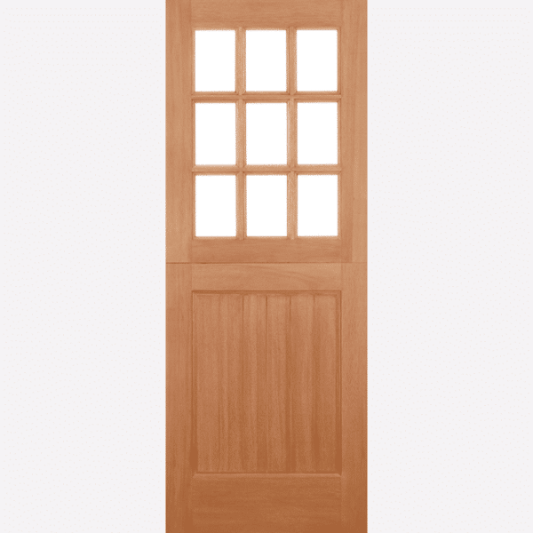 HARDWOOD STABLE STRAIGHT TOP UNGLAZED 9L M&T Nine unglazed panels feature a straight top edge with an inset panel below in hardwood. This variation however, offers a straight top finish.