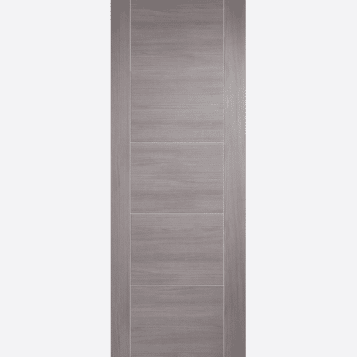 LIGHT GREY LAMINATE VANCOUVER BESPOKE SIZES AVAILABLE The sought after five panel, Vancouver design, this time in a light grey, laminated finish, creating a modern look for any room in your home. NB: Standard doors supplied semi solid core. FD30's supplied solid core.