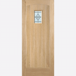 OAK COTTAGE GLAZED 1L Perfect for your cottage property, this door design features a lead double glazed panel with light wood inlays and raised moulding on one side.