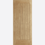 OAK NORFOLK The attractive Norfolk door design is crafted from an Oak material and features vertical grooved panels and a dowel construction.