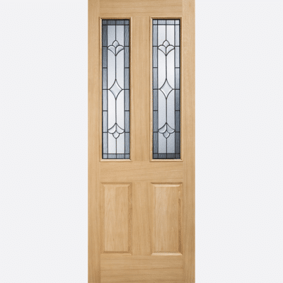 SALISBURY GLAZED 2L Two part obscure double glazed panels and two shaped panels add up to this Salisbury door design.