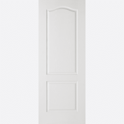 WHITE MOULDED CLASSICAL 2P Crafted from a white composite, this classical door features two raised shaped panels with an attractive curved top edge.