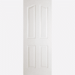 WHITE MOULDED MAYFAIR 4P Crafted from a white composite, this Mayfair door design features four raised shaped panels with an appealing curved top edge.