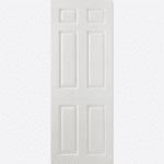 WHITE MOULDED SMOOTH 6P SQUARE TOP Suitable for any room, this classic door design features four raised panels in a rectangular shape and two in a square shape.