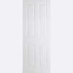 WHITE MOULDED TEXTURED 4P This textured door design features four raised rectangular shaped panels crafted from an appealing white composite.