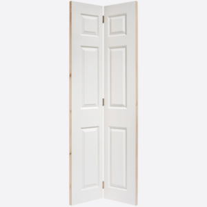 White Moulded Textured 6P Bi-Fold