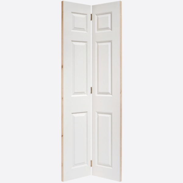 White Moulded Textured 6P Bi-Fold