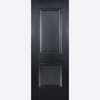 BLACK ARNHEM Two traditional, equal sized panels surrounded by unique decorative beading, forms this opulent black door design.