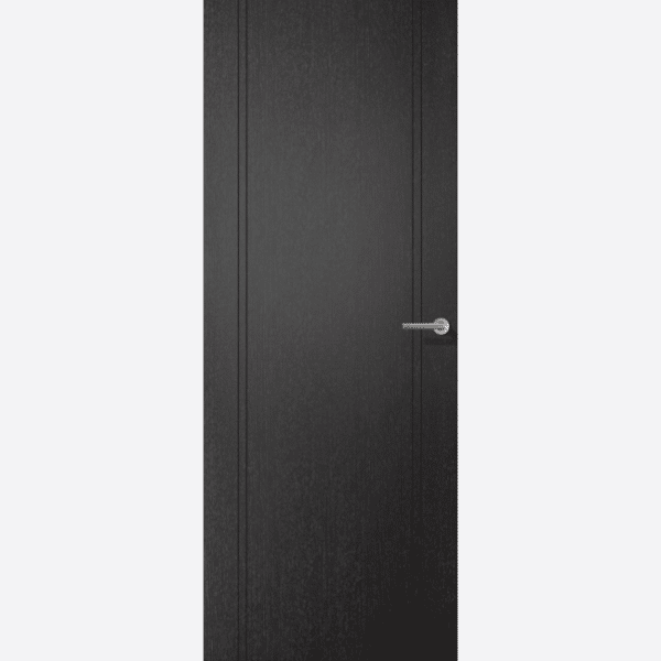 BLACK LAMINATE MONACO In Pre-finished black, this laminate internal door is ready to hang. Featuring solid black inlays down the edges which enhances the contemporary look. The Tubular core on standard doors give the door a stronger and more durable feel. Please note: FD30's are supplied solid core.