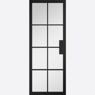 BLACK MALVERN BESPOKE SIZES AVAILABLE The geometric panels and linear lines of our Malvern, gives this door an urban feel. With pre-finished black beading and a solid lock block for your matching accessories, this internal door is perfect for a modern, stylish home. Please note this internal door must be used with our Manhattan internal hardware.