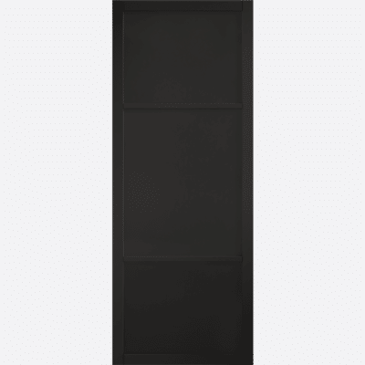 BLACK SUTTON BESPOKE SIZES AVAILABLE Our bold and captivating industrial style black internal door feaatures 3 panels and is a statement piece that brings a touch of modernity and sophistication to any interior. Please note this internal door must be used with our Manhattan internal hardware.