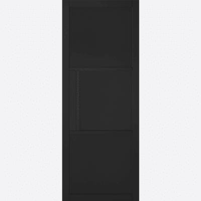 BLACK TRIBECA 3P In an elegant black, the Tribeca three panel door features decorative beading. With a solid core, this is in a understated internal door and will give your home an industrial feel. Perfect for modern homes, this door will match all interior and will become a stand out feature in your home.