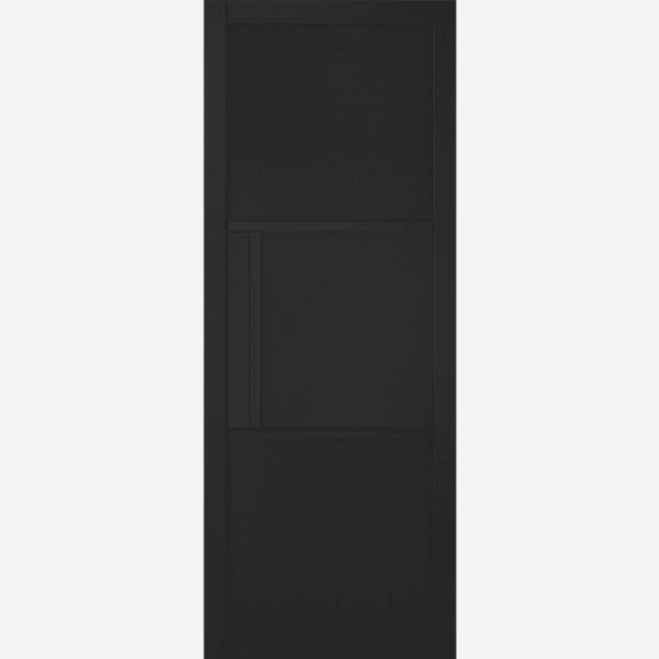 BLACK TRIBECA 3P In an elegant black, the Tribeca three panel door features decorative beading. With a solid core, this is in a understated internal door and will give your home an industrial feel. Perfect for modern homes, this door will match all interior and will become a stand out feature in your home.