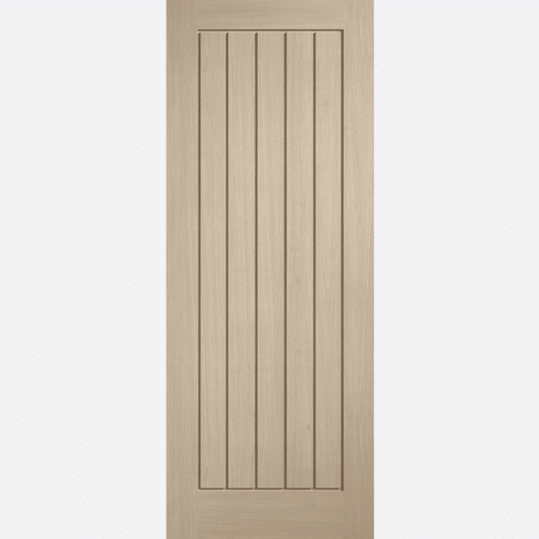 BLONDE OAK MEXICANO Reimagined to seamlessly compliment a neutral home, the Blonde Oak Mexicano is the perfect choice for a trendy family home. The contemporary cottage style door has been given a subtle refresh with an on-trend Blonde Oak finish.