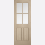 BLONDE OAK MEXICANO GLAZED The Blonde Oak finish gives this cottage style door a contemporary twist. With a panel design and 4 clear bevelled glazed panels, this internal door will add a stylish and fresh look to you home.