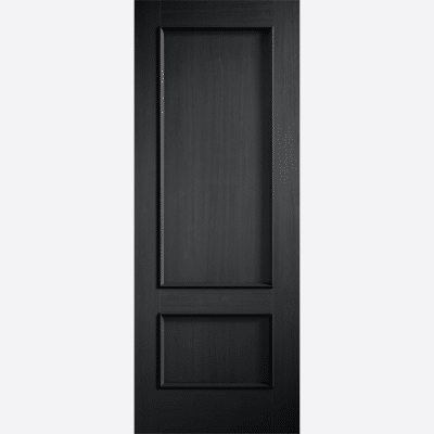 CHARCOAL BLACK MURCIA A traditional looking black internal door, the Murcia features 2 panels, accentuated by raised bolection mouldings and has a natural looking wood grain finish. A versatile option, the on trend colour will create a bold look in any home.