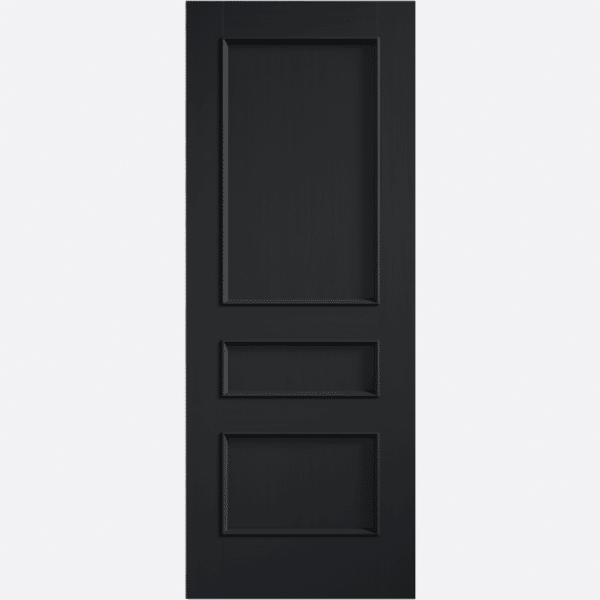 CHARCOAL BLACK TOLEDO A modern twist on the traditional 3-panel design, the Dark Charcoal finish of the Toledo door will add depth to any room. Showcasing the natural wood grain, this internal door will become a standout feature in your home.