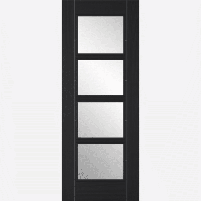 CHARCOAL BLACK VANCOUVER GLAZED 4L BESPOKE SIZES AVAILABLE Our ever popular Vancouver, featured in charcoal black, takes this modern door to the next level. The on-trend colour creates a stunning focal point in any living space.