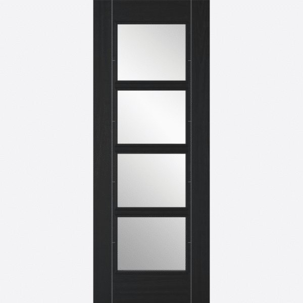 CHARCOAL BLACK VANCOUVER GLAZED 4L BESPOKE SIZES AVAILABLE Our ever popular Vancouver, featured in charcoal black, takes this modern door to the next level. The on-trend colour creates a stunning focal point in any living space.