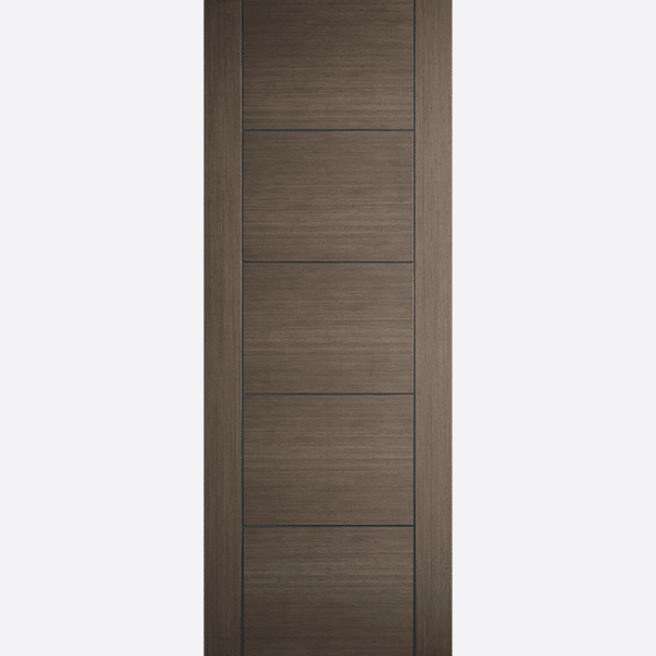 CHOCOLATE GREY VANCOUVER BESPOKE SIZES AVAILABLE This tasteful Vancouver door design features ladder-style centre panels with a pre-finished Chocolate Grey colour.