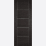 DARK GREY LAMINATE VANCOUVER BESPOKE SIZES AVAILABLE The sought after five panel, Vancouver design, this time in a dark grey, laminated finish, creating a modern, yet sophisticated look for any room in your home. NB: Standard doors supplied semi solid core. FD30's supplied solid core.