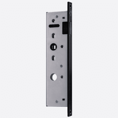 IRONMONGERY MANHATTAN STANDARD MAGNETIC LATCH Enhance your choice of Manhattan doors with our Manhattan ironmongery range, creating elegance with an urban vibe. The matt black colour ensures a sleek finish. Our latches are specifically designed with a 53mm latch casing to complement our 80mm stiles. If using alternative hardware for our Manhattan range, please ensure you don't trim the door edge more than 5mm and the latch casing used is no bigger than 53mm.