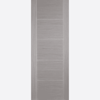 LIGHT GREY VANCOUVER 5P BESPOKE SIZES AVAILABLE Complement your modern interiors with the Vancouver 5P door design, featuring ladder-style centre panels and a pre-finished Light Grey.