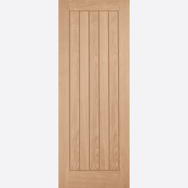 OAK BELIZE BESPOKE SIZES AVAILABLE The ever so popular five vertical panel design showcasing geometry in unfinished oak has a modern twist on a traditional style and will look perfect in any contemporary home.