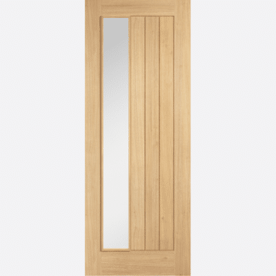 OAK BELIZE CLEAR GLAZED OFFSET BESPOKE SIZES AVAILABLE With a sleek and modern design, this Belize is sure to complement any interior decor style. Coming unfinished with raised mouldings on both sides, this internal door will bring a touch of elegance to your home and enjoy the benefits of natural light flooding in from the clear glazed offset panel.