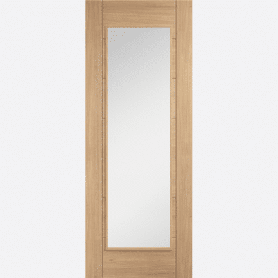 OAK CARINI GLAZED 1L BESPOKE SIZES AVAILABLE The Carini 1 Light features raised mouldings on both sides and a large clear glazed panel. Coming unfinished, this internal door allows you to choose the perfect finish according to your preference to match your interior style.