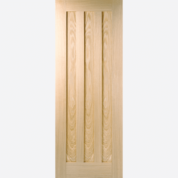 OAK IDAHO PRE-FINISHED BESPOKE SIZES AVAILABLE This modest and modern door design features three parallel centre panels in a subtle pre-finished Oak.