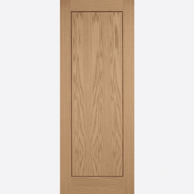 OAK INLAY 1P Modest and versatile, the Inlay 1P has a centre panel with grooved frame and characterful pre-finished Oak wood grain. NB: This door has a Walnut Inlay.