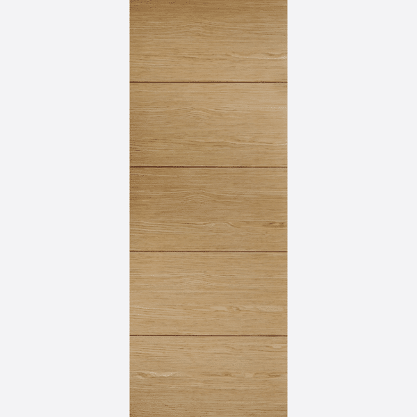 OAK LILLE BESPOKE SIZES AVAILABLE In a classic oak grain, this contemorary internal door deisgn has a versatile look and finish. Featuring a walnut inlay, the ladder style effect will really stand out and make a bold statement in your room.