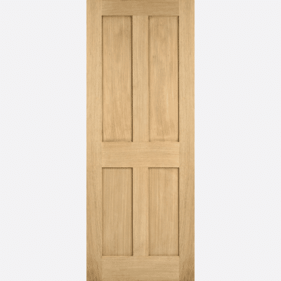 OAK LONDON BESPOKE SIZES AVAILABLE A traditional door design featuring four vertical panels, perfect for adding the finishing touch to any of your rooms.