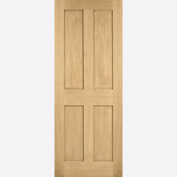 OAK LONDON BESPOKE SIZES AVAILABLE A traditional door design featuring four vertical panels, perfect for adding the finishing touch to any of your rooms.