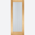 OAK MEXICANO PATTERN 10 GLAZED PRE-FINISHED BESPOKE SIZES AVAILABLE Expanding on the ever popular Mexicano family, this door design portrays a large clear glazed panel with frosted lines, replicating the Mexicano classic. Pre-finished, this door is ready to hang and is great for rooms wanting to allow natural light flow through.