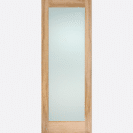 OAK PATTERN 10 GLAZED 1L FROSTED BESPOKE SIZES AVAILABLE The Pattern 10 door design is crafted from unfinished Oak with a large centre panel in frosted glass.