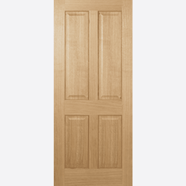 OAK REGENCY 4P BESPOKE SIZES AVAILABLE Characterful unfinished white Oak wood grain is used for this Regency door design, complete with four raised panels. Please note that doors 21 inch or smaller are supplied with two panels.