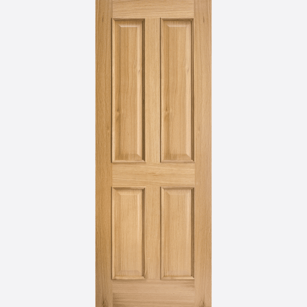 OAK REGENCY 4P RM2S Four raised rectangular panels are crafted from unfinished White Oak with raised moulding on both sides.